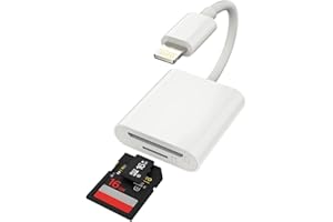 ZOYUZAN Adattatore Lettore di Schede SD (2 in 1) Lightning per Lettore di Schede Micro SD per Apple per iPhone 14 13 12 11 Pro Max 7 8 Plus per iPad Air Lettore di Schede Compact Cavo Flash Connettore