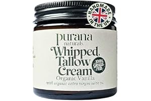 Whipped Tallow Cream - Grass-Fed, Halal Beef Tallow Skincare with Organic Olive Oil - Seed Oil Free, Face Cream & Body Moistu