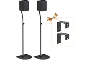 DINGHOSEN Speaker Stands Pair for Samsung HW-Q990C HW-Q990D Rear Speaker Stand with Wall Mount - Height Adjustable Speaker Floor Stands for Q Series Samsung Speaker Stands Pair with Keyhole or Thread Hole