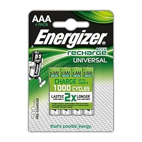 Energizer 4 piles AAA universelles rechargeables 500 mAh