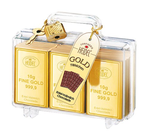 Confiserie Heidel Großer Goldkoffer Edel-Vollmilch