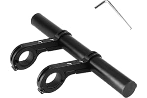 TRIWONDER Extension de Guidon de Vélo Extenseur Support Rallonge de Guidon pour Lampe Téléphone GPS Compteur de Vitesse (Double tige - 20 cm)
