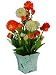 Thefancymart artificial Flower Dalia contrast colour 30 cms/12 inchs in Marble Finish Pot RS.375.00
