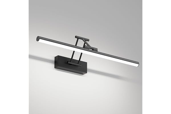 Klighten Lampe LED pour Miroir de Salle de Bain 50cm, 16W 1200 LM, Applique Murale Rotative IP44 en Aluminium, 5500K Blanc Froid, Noir