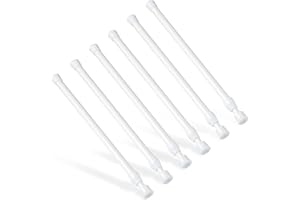 6Pcs Tension Rod, Goowin 25-40cm Tension Rods for Windows, No Drilling Rustproof Spring Adjustable Tension Curtain Rod for Doors, Windows, Wardrobe Bars, Drying Support Rods (White)