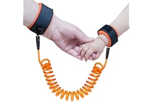Voarge Cintura anti-smarrimento, 2,5 m, per bambini, girevole a 360°, corda elastica di sicurezza per neonati e bambini (arancione)