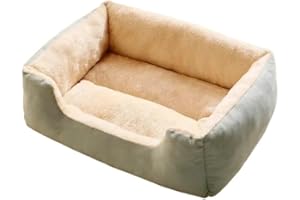 leaderss Bed Pet，Pet Bed Sofa Cat Beds Dog Sofa Soft Pet Square Plush Kennel Warm Thickened Cat Bed Washable Plush Medium Small Dog Bed House Pet Supplies(Green,45x30cm)