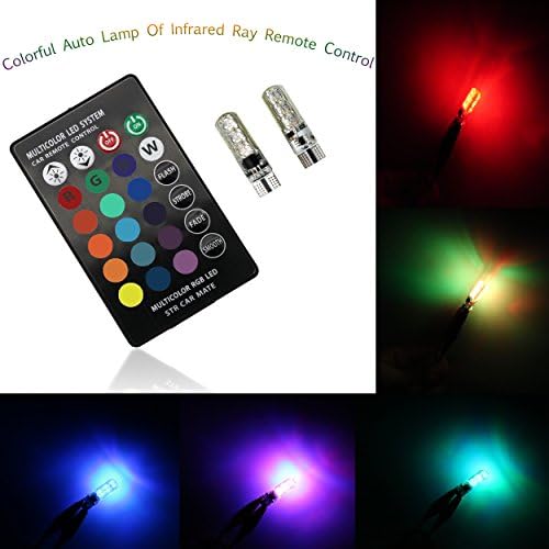 2PCS LED Atmosphere lights T10 RGB 6SMD 5050 With Remote Controller width lamp Strobe lights Reading Lamp