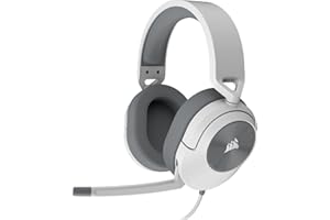 Corsair HS55 SURROUND Cuffie da Gioco Cablate Multipiattaforma Leggere - Dolby 7.1 Suono Surround - Compatibili con iCUE - PC, Mac, PS5, PS4, Xbox, Nintendo Switch, Mobile - Bianco