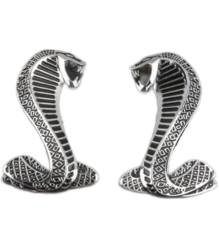 Griglia Radiatore Snake Universale – Emblema 3D In Metallo, Finitura Nero Cromato, Dimensioni 90x60 Mm