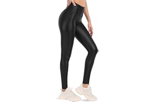 NetSetUK Womens Soft Faux Leather Warm Fleece Shiny PU Leggings Elasticated Waist Wet Look Full-Length Trousers