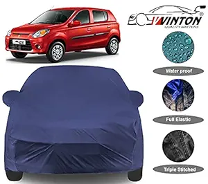 V VINTON Waterproof Triple Stitched Fully Elastic Lxi Alto 800 Car Cover Ultra Surface Body Protection (Navy Blue)