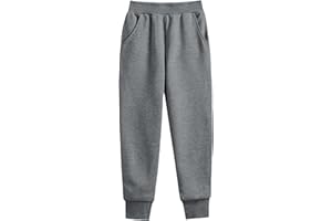 LONGRA Kids Fleece Jogging Bottoms Boys Girls Sports PE Joggers Children Unisex Casual Elasticated Fleece Sweatpants Pull On Trousers School Play Tracksuit Classic Bottom Soft Jog Pants Age 1-8 Years