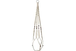 WIDENLISE Plant Hangers Boho Decor 35.45"(90CM) Hanging Planters Baskets, Macrame Plant Hangers with Wood Beads, Wall Hanging Flower Pot Holder, Cotton Rope Plant Holder for Garden, Office, Home Decor, Beige