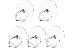 Kinizuxi Anneau de Support pour téléphone Portable réglable à 360° 5 Paquets - Anneau Universel en Alliage de Zinc pour Tous Les Smartphones,iPhone, Samsung, Huawei, LG(Argent)