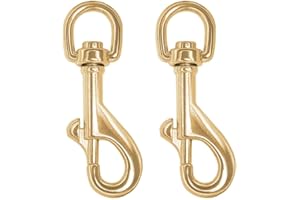 EIHI Mosquetón de Acero Inoxidable, Juego de 2 mosquetones giratorios para Collar de Perro, mosquetón de Acero, mosquetón de Cabeza giratoria