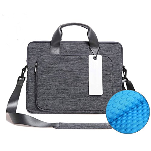 WIWU Segeltuch Aktentasche Laptop Tasche Beutel mit Handgriff und Schultergurt Handtasche Aktenkoffer für Macbook Pro / Tablet / Notebook Business Schutzhülle Wasserdicht (Grau, 13,3 Zoll)