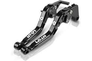 YP YuanPei Leviers d'embrayage de frein repliables Pour MT07 MT-07 FZ-07 Tracer 700 2018 2019 2020 Leviers extensibles en aluminium Accessoires moto(Noir)