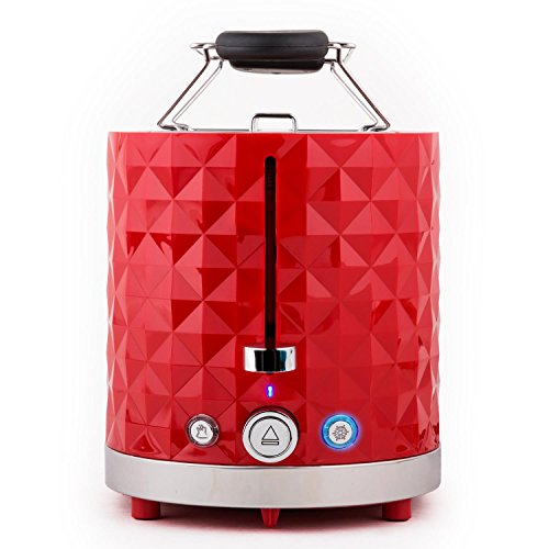 Klarstein Granada Rossa Toaster 2-Schlitz-Toaster Doppel-Toaster (für 2 Scheiben, Auftau-Funktion, Brötchenaufsatz, stufenlose Bräunungsgradeinstellung, 1000W) rot - 8