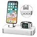 Produktbild Oittm 5 USB Ladestation für iPhone und Apple Watch Series 3/ Apple Watch Series 3 with Cellular/ Apple Watch Series 2/ Apple Watch Series 1/ Apple Watch Nike + und iPhone 8, iPhone 8 plus, iPhone X, iPhone 6 Plus, iPhone 6, iPhone 7 Plus, iPhone 7, iPad mini, iPod, Apple Pencil, Siri Remote (Ohne Kabel)(Silber)