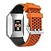 Produktbild YuStar Ersatzarmband für Fitbit Ionic Gesundheits- und Fitness-Smartwatch, Lochdesign, atmungsaktives Silikonarmband.  M Orange & Black