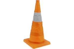 PrimeMatik - Cono de tráfico con Reflector de señalización y balizamiento 50 cm Plegable