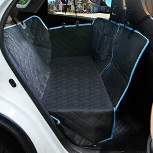 LETTON Dog Car Seat Covers with Mesh Window and Side Flap Durable Scratchproof Waterproof Pet Dog Hammock for Cars/Trucks/SUV Non-Slip Washable Protector for Back Seat