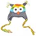 Housweety Cute Handmade Toddler Owls Crochet Knit Woolly Earflap Hat Grey+Blue