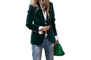 ORANDESIGNE Giacca da Donna in Velluto Blazer Casual da Lavoro e Ufficio a Maniche Lunghe
