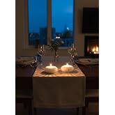 Night Serisi ikili Mumluk - Dekoratif Aydınlatma - Ev Dekorasyon - Tealight Mumluk (Beyaz)