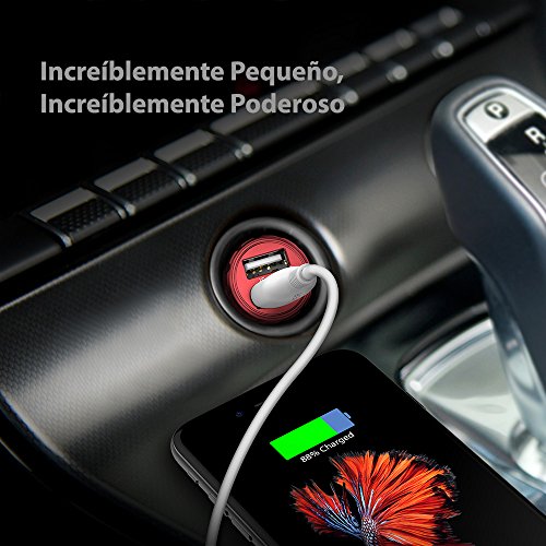 RAVPower Mini Cargador de Coche con Aleaci  n de Aluminio 24W 4 8A con Nueva Tecnolog  a iSmart 2 0 para iPhone 7  iPad  Samsung  LG y M  s