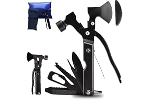 MOEM&AN Multiherramienta 18en1- Supervivencia Regalo Hombre Multiusos | Acero Inoxidable | Hacha, Alicates, Destornilladores, Navaja Multiusos y Más | Herramienta para Aventuras al Aire Libre y Uso Doméstico