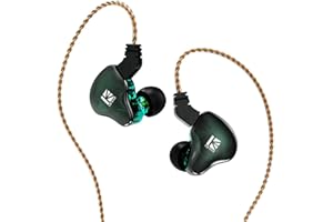 Yinyoo KBEAR KS2 in Ear Monitors, KB KS2 IEM Stereo Bass in-Ear Headphone with Mic, HiFi Over-Ear Headset Running Headphones, 1BA+1DD Hybrid Earphone for Musicians Stage Singer (With mic, Green)