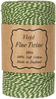 Bakers Twine 100m Emerald Green and White