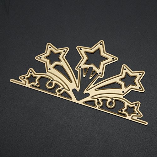 Amazingdeal365 1 PCS Golden Flower Star DIY Metall Form Stanzschablonen Schablonen Schneiden DIY Dekor Sammelalbum Karten Buchzeichen Lesezeichen als Geschenk für Freunde Geburtstag Kinder,Kindergarten Hobby Schule Handarbeit Unterricht usw. Ein tolles Geschenk! - 6