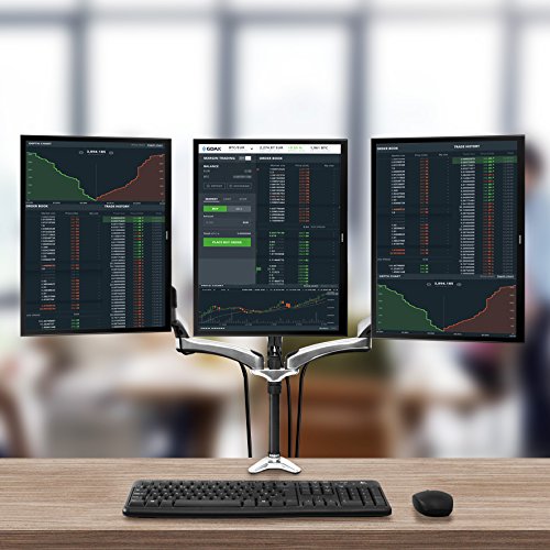 Duronic DM653 Monitor-Tischhalterung für drei LCD/LED Computer Bildschirme / Fernsehgeräte, mit Höhenverstellung durch Gasspannungsregelung / Neig, Schwenk und Rotierfunktion - 9