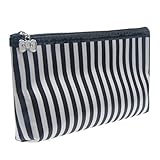 Tonsee Stripe Pattern Travel Portable Large Makeup Case Wash Storage Bag Handbag
