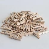 Decorative Wooden Latch Set for Photography and Decoration, 50 Pieces, Natural