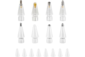 WUSANNA 8 Stück Kompatibel Mit Apple Pencil Spitze, Kompatibel Mit Apple Pencil Zubehör Spitze Anwendbar Auf Apple Pencil Spitze 1. 2. Generation Ersatztipp mit 8 Stiftspitzenabdeckungen,Flüssiges Schreiben