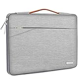 TECOOL Housse pour Ordinateur Portable, Serviette de Protection Sacoche avec poignée pour 14 Pouces PC Netbook Ultrabooks Huawei Lenovo Thinkpad Dell HP Acer ASUS, Gris