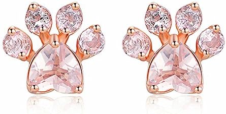 Earings for Woman 925 Silver Earrings Studs Footprint Cubic Zirconia Gemini Stud Sets by SUXNOS