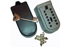 DIGITAL TECHNOLOGY UK LTD Key Guard Security Carers Metal Outdoor Wall mounted Push Button Digital Key Safe - High Security (Holds 5 to 7 yale/chubb cylinder/mortise style keys) - Inc Ge neral Weather resistant black rubber cover & wall bolt fixings