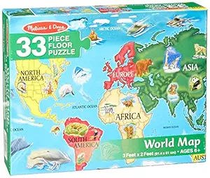 Melissa & Doug Lights Camera Interaction Floor Puzzle World Map