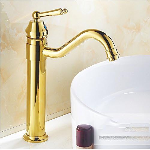 HiMqhy Faucet - All Bronze Antique European-Style Hot And Cold Faucet Plus A Single Hole Retro Basin Faucet