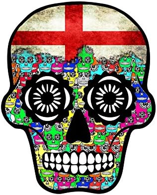 Sugar Skull Day of the Dead Sticker - English Bandana - Car, Window,Lap top ect