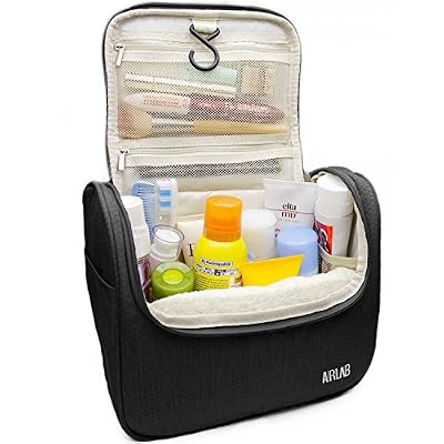 Airlab Trousse sac trousse de toilette cosmétiques, avec crochet et poignée, taille: 24 x 19,5 x 12,5 cm, Noir