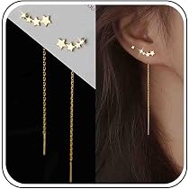 Wendalern Orecchini A Filo D'oro Da Donna: Orecchini Curvi, Lineari, A Goccia, Vintage, Geometrici, A Bar, A Catena Lunga, A Nappina, Linea, Gioielli
