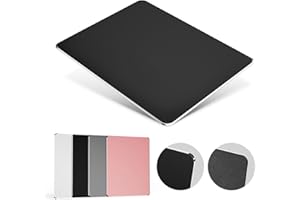 HONKID Tapis de Souris en Aluminium en Métal, Ultra Mince Anti-dérapant étanche Alliage d'aluminium Surface et PU Cuir, Mouse Pad Contrôle Rapide et précis pour Les Jeux, Le Bureau, 23x18cm,Noir