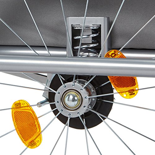 Fischer Kinder Fahrradanhänger KOMFORT mit Federung TÜV/GS geprüft, grün/anthrazit, 86388 - 4