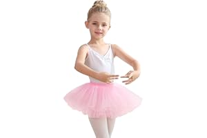 tanzdunsje Faldas tutú para niñas, Faldas de Baile- Faldas de Ballet para niños niñas 4 Capas tutú Tul Princesa Fiesta de cumpleaños Costume Cosplay